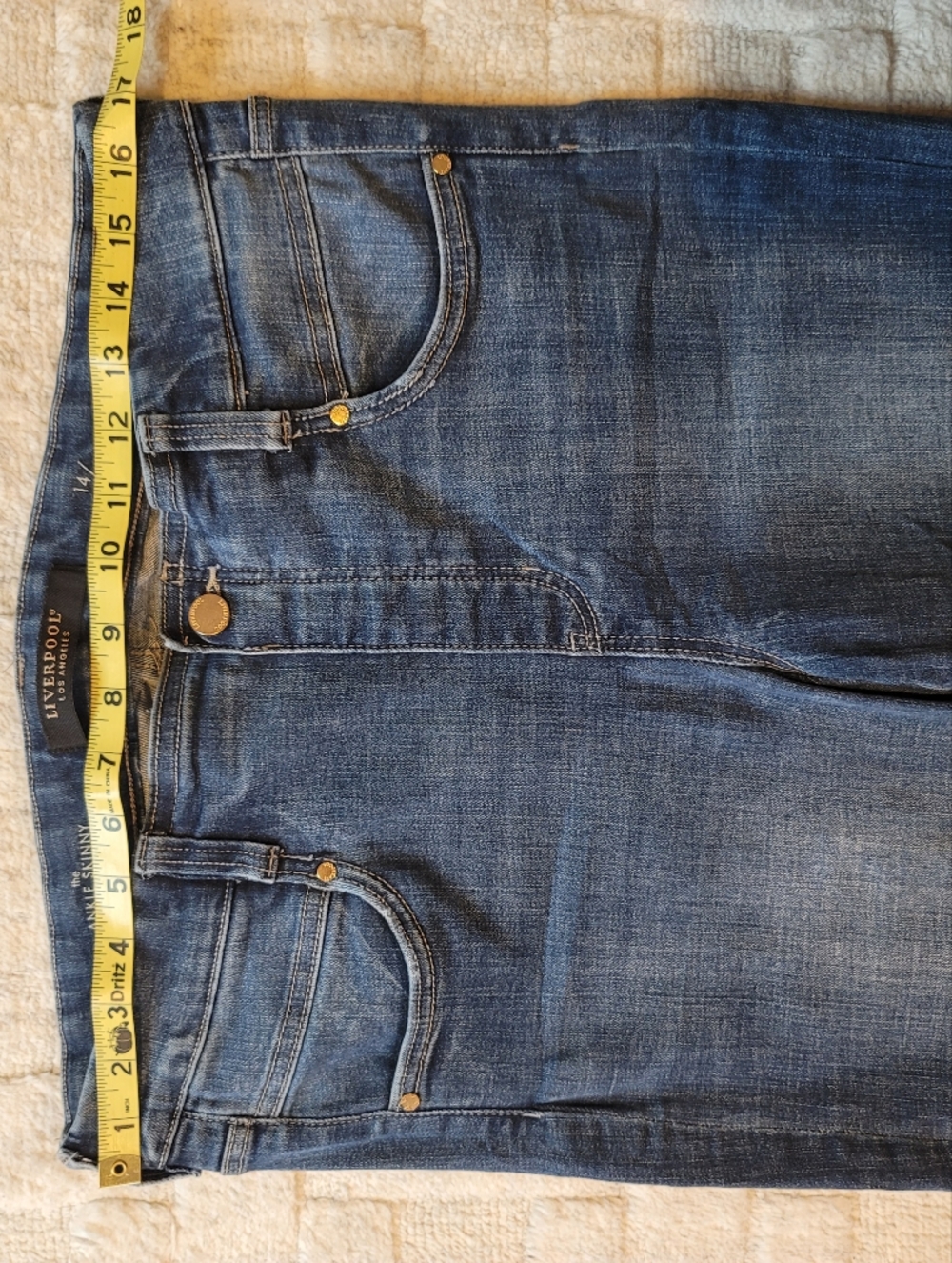 LIVERPOOL Ankle Skinny High Rise Jeans Distressed Women's Size 14/32 - Picture 3 of 8